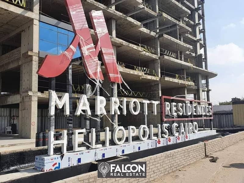 شقة فندقية كاملة التشطيبات بالتكييفات بخدمات فندق Marriot Residence للبيع على اهم شارع فى مصر الجديدة على شارع الثورة 1