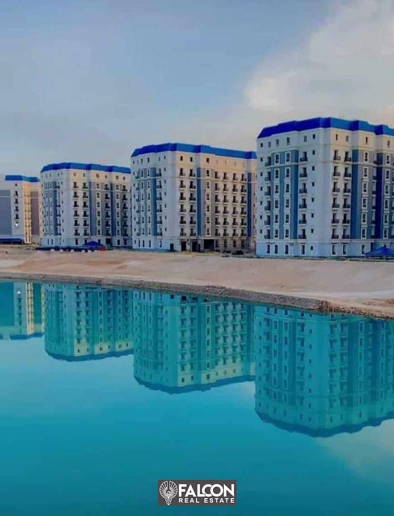 For sale, an apartment in Mathadam, 580 thousand, immediate delivery, fully finished, in the heart of the North Coast, in El Alamein, in the Latin Qua 4