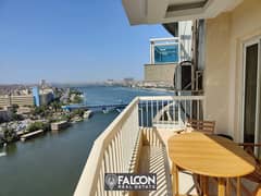 For sale, a hotel apartment overlooking the Nile directly, immediate delivery + finished (with air conditioners + furniture + appliances) in installme