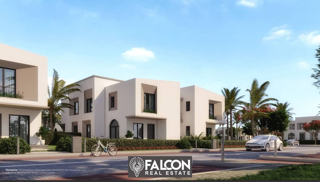 For sale, a detached villa with the largest golf view in Taj City, in front of the airport, on the Suez Road, with a 42% discount 8