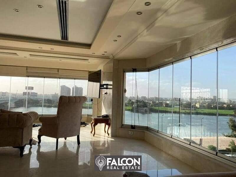 Hotel apartment on the Nile, immediate receipt, finished with furniture and appliances, with triple panoramic view of the Nile in REVE DU NIL Towers 3