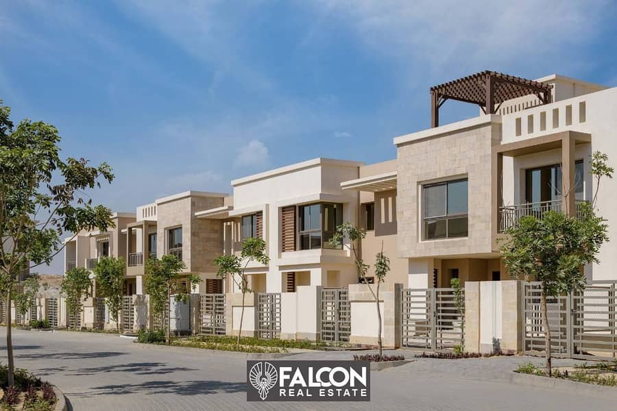 Townhouse villa [corner] on Suez Road with installments over 8 years in Taj City 5