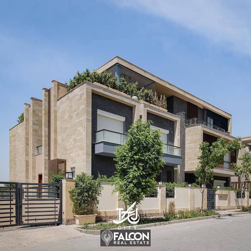 Townhouse villa [corner] on Suez Road with installments over 8 years in Taj City 9