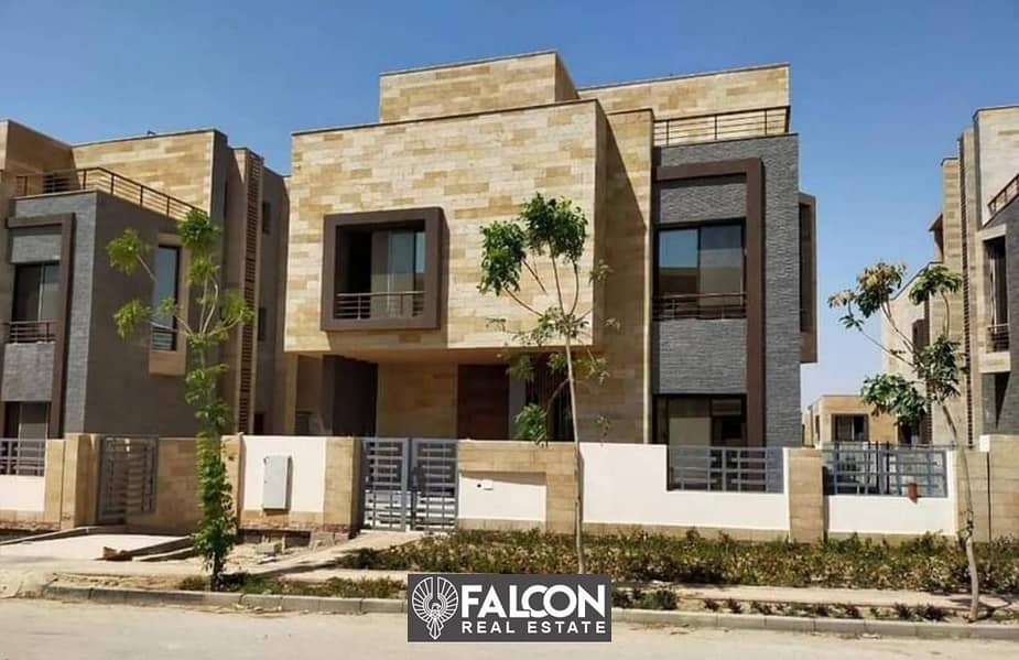 With a 10% down payment, I own a villa [3 floors - 6 rooms] and installments over 8 years in front of Cairo Airport in Taj City 10