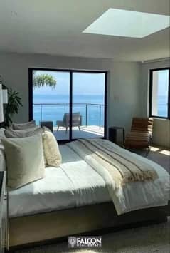 For sale, a summer apartment of 145 m, on the 5th floor, with a panoramic sea view, in Mazarine El Alamein, New Alamein, North Coast, in installments