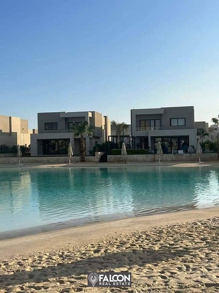 Two-bedroom chalet, fully finished, first row on the sea, with a 30% discount in the most distinguished locations of Azha, Ras El Hekma, North Coast 14