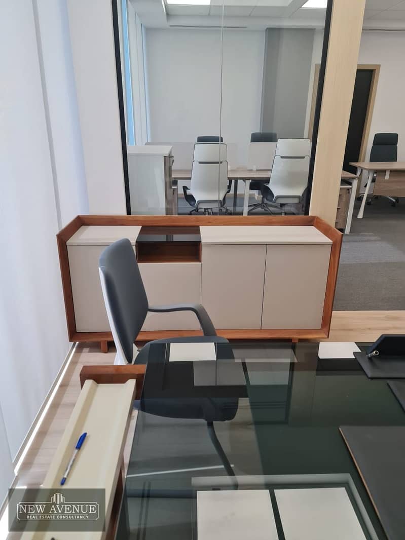 Furnished admin Office for rent in Cairo festival city  5th settlement By Al Futtaim 5