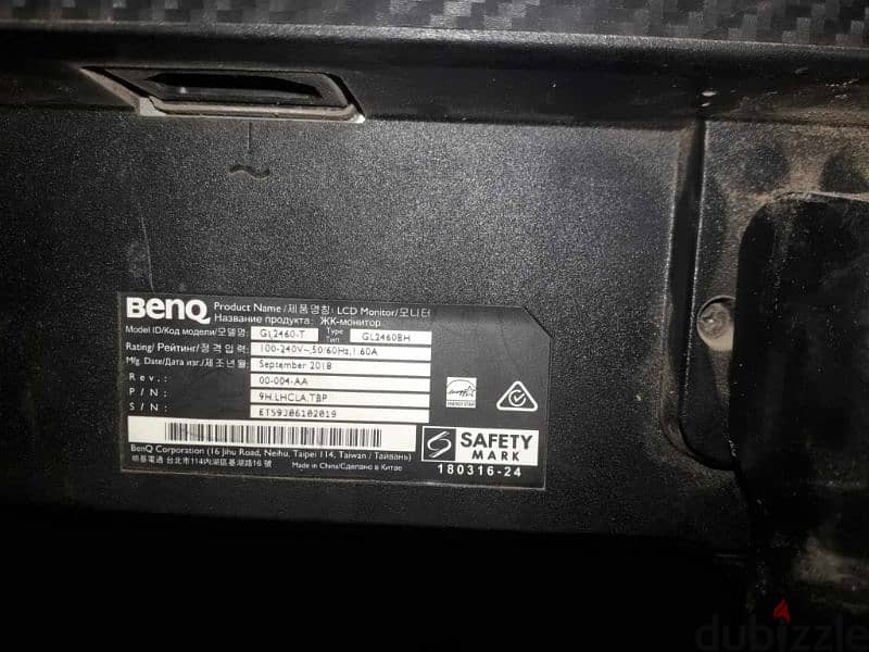 شاشة Benq 24inch 75hz Model GL2460BH 2