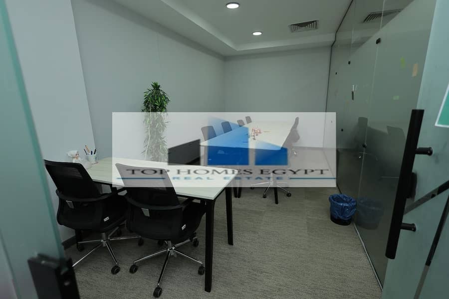 Office for rent 350 sqm fully finished in a prime location South 90th / مكتب إداري للإيجار تشطيب كامل بموقع مميز علي التسعين الجنوبي 5