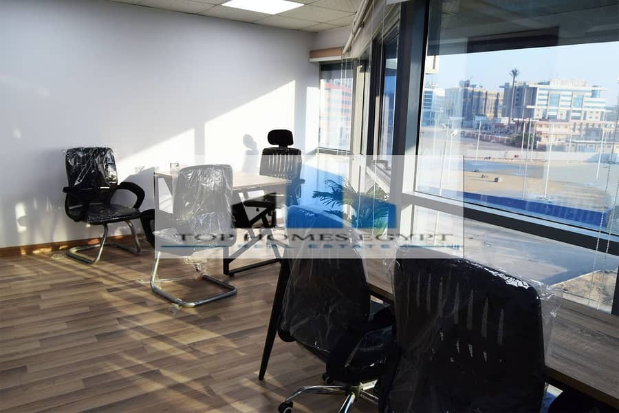 Office for Rent 600 sqm finished with ACs in a prime location in South Teseen / مكتب إداري للإيجار متشطب بالتكييفات موقع مميز علي التسعين الجنوبي 3