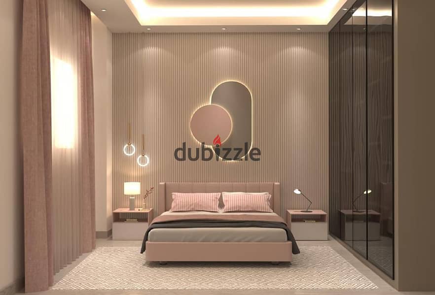 Experience luxury living in a fully finished apartment located in Sheikh Zayed's prime location, directly facing Zed Towers. \ 3