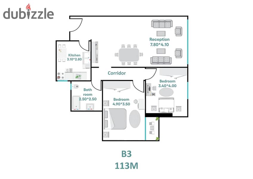 Residential Unit For Sale 113m in Muruj Compound (Smouha in Alexandria) 9