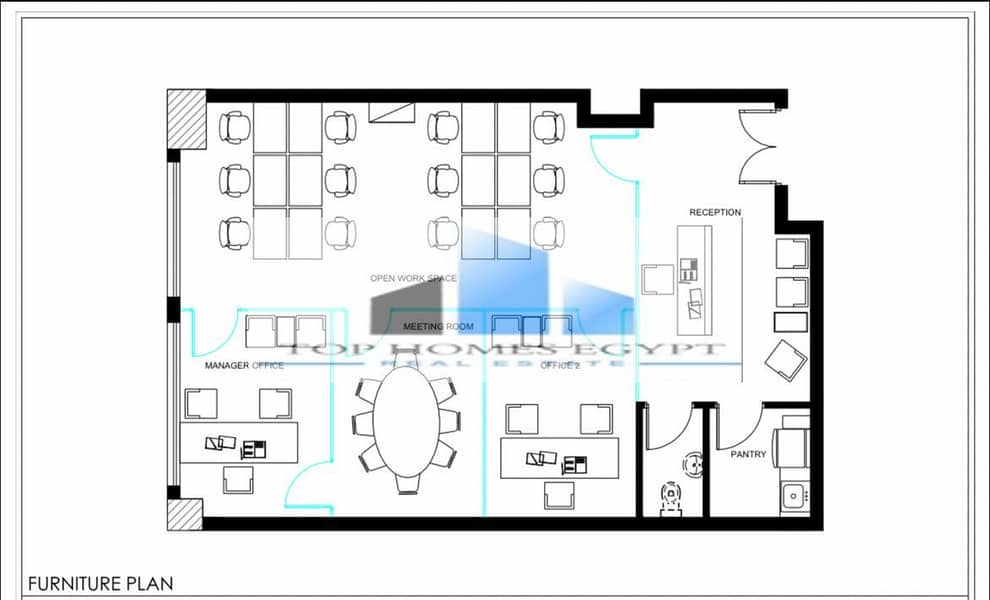 Office space for rent 136 sqm fully finished with ACs in Mivida / مكتب للإيجار متشطب بالتكيفيات في ميفيدا بزنس بارك 8