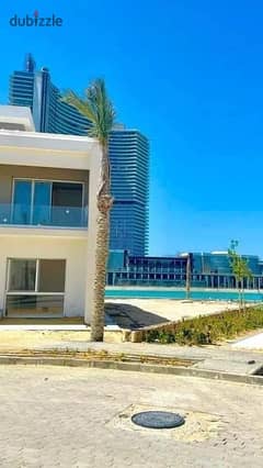 Chalet for sale 237m + garden 134, fully finished, sea view  in installments up to  y  New Alamein  شالية للبيع  مزارين 0