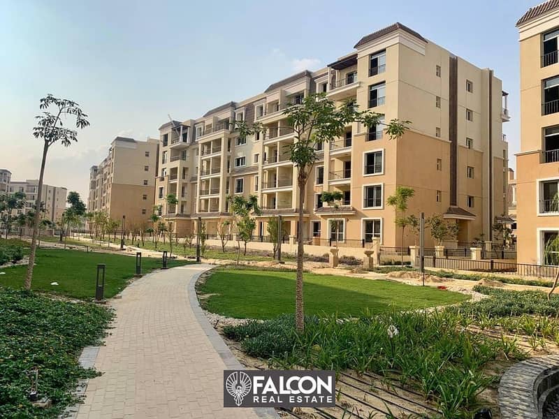 For sale, an apartment in Sarai Compound from the Misr City Housing and Development Company, next to Madinaty, with a 10% down payment and installment 4