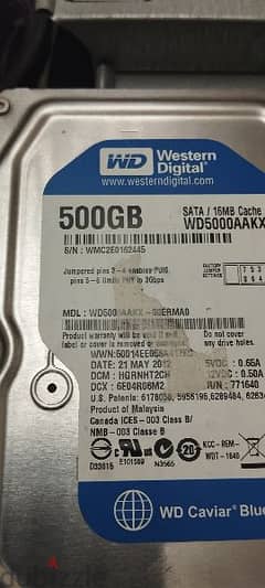 هارد ٥٠٠ ويسترن ديجيتال وبروسيسور i3 و رامات ddr3