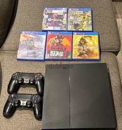 ps4 1 TB fat+ 2 original controllers +5 games 0