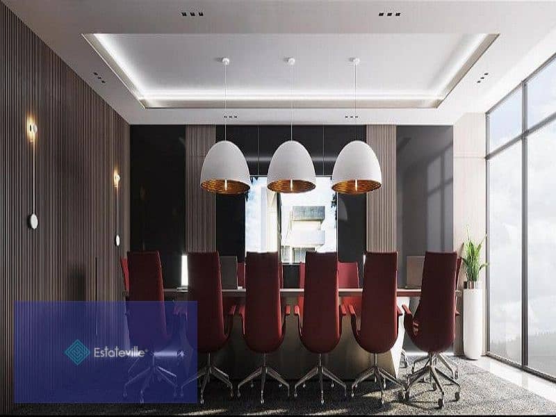 Fully finished office with air conditioners for sale, facing the Diplomatic Quarter, with installments over 7 years and the earliest delivery 0