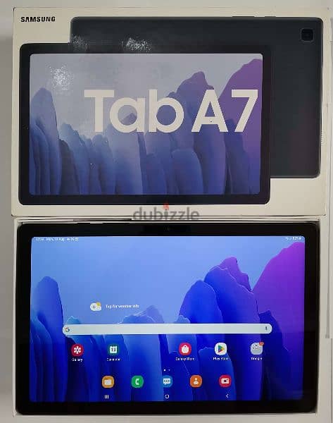 Samsung galaxy tab A7 | A7 سامسونج جالاكسي تاب + كرتونة + جراب + شاحن 2