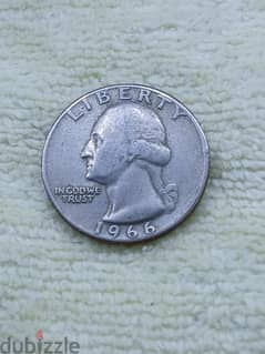 1966 quarter dollar liberty no mint mark