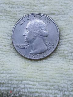 1978 quarter dollar liberty with mint mark with a good condition