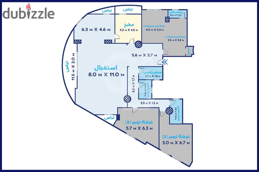 شقة  للبيع 370 م سبورتنج ( ترام مباشر ) 3