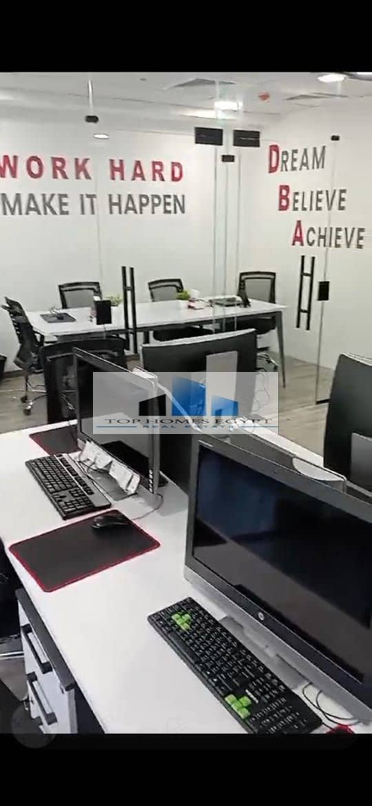 Office for rent 125 sqm fully finished in Bank center area - 5th Settlement / مكتب إداري للإيجار متشطب بالتكييفات في منطقة البنوك والمطاعم 1