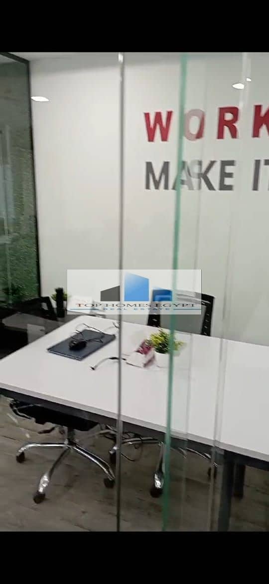 Office for rent 125 sqm fully finished in Bank center area - 5th Settlement / مكتب إداري للإيجار متشطب بالتكييفات في منطقة البنوك والمطاعم 8