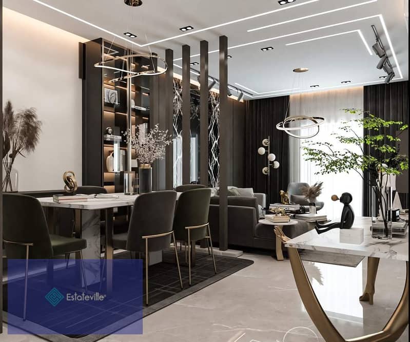 At the opening price, with a down payment of 300,000, an apartment of 178 meters in the Gziza Compound, a garden complete with natural and water lands 6