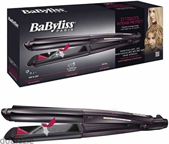 BaByliss 2-in-1 Wet And Dry Hair Curler & Straightener Intense Protect 14