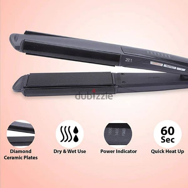 BaByliss 2-in-1 Wet And Dry Hair Curler & Straightener Intense Protect 15