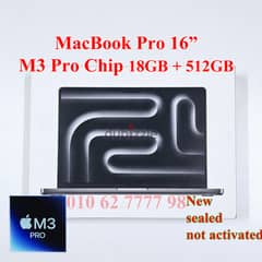 MacBook Pro 16 ( M3 Pro ) 18GB + 512GB جديد متبرشم ضمان الوكيل 0