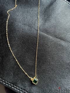 Green emerald necklace