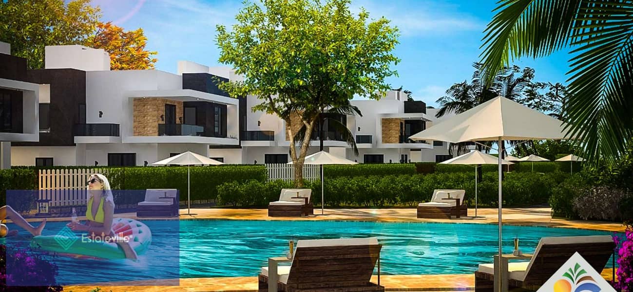 Modern direct double height villa with Securit facades on the lagoon, receipt for two years, 154 meters + 50 meters garden 10