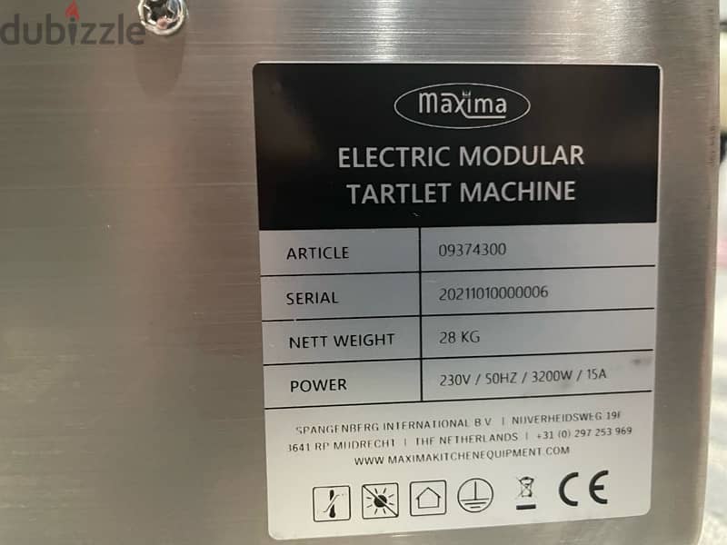 Tartlet machine Maxima  ماكينة تارت ماكسيما 6