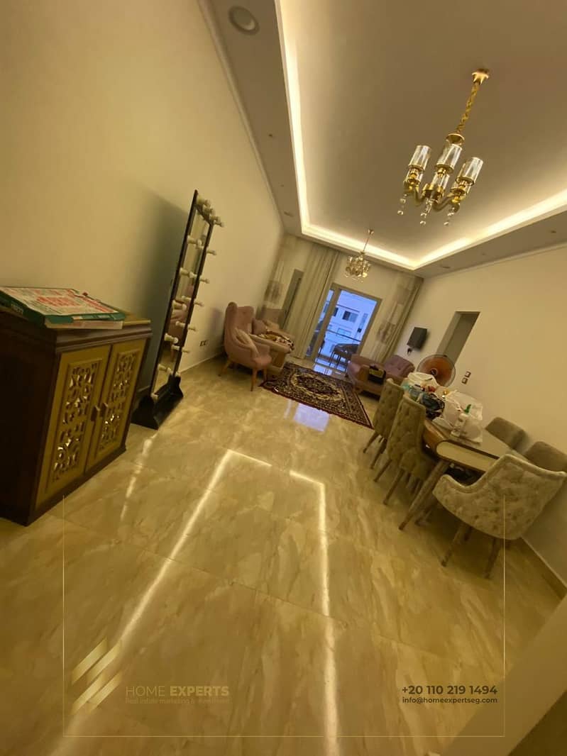 A luxury furnished apartment for rent in Galeria moon valley Compound, Fifth Settlement 7