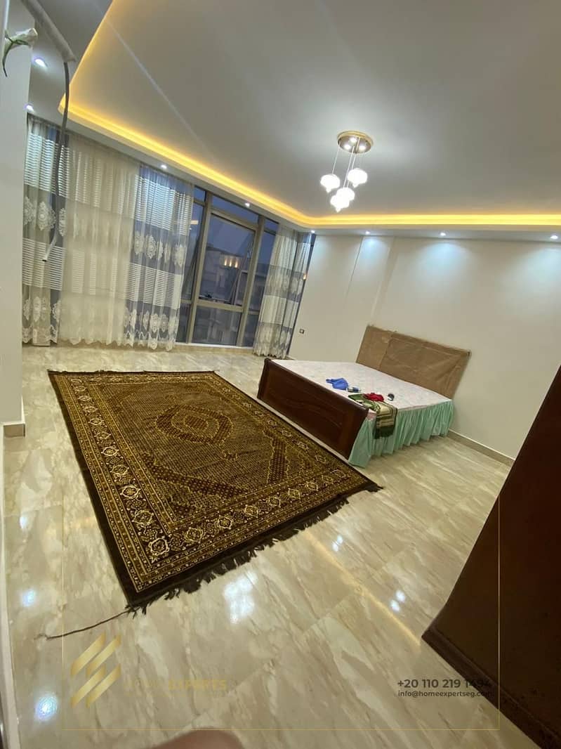 A luxury furnished apartment for rent in Galeria moon valley Compound, Fifth Settlement 11