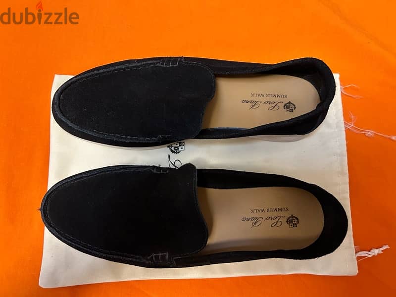 navy loro piana loafers 1