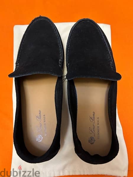 navy loro piana loafers 2