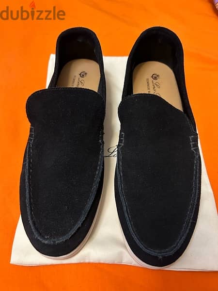 navy loro piana loafers 3