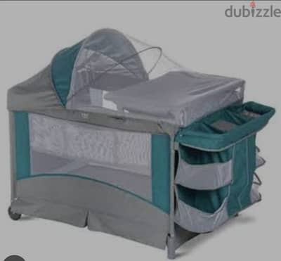 dark blue baby bed