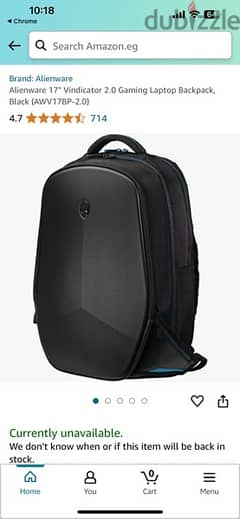 Alienware 17" Vindicator 2.0 Gaming Laptop Backpack, Black 0