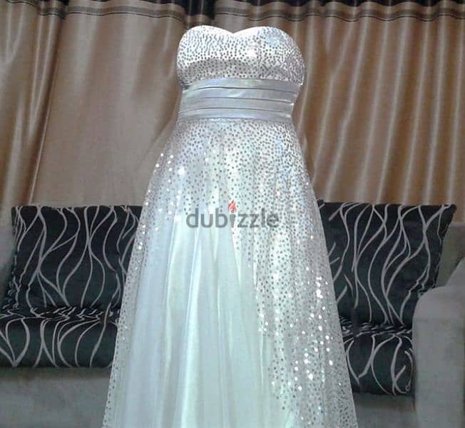 فستان راقي تصميم وتنفيذ خلود سليمان Elegant Engagement dress 4