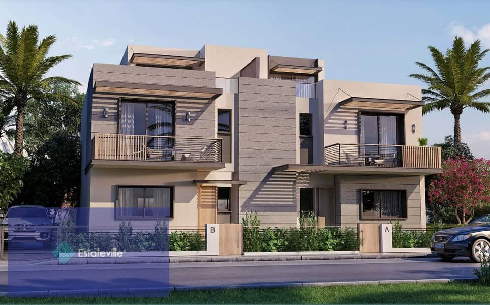 Townhouse Corner for sale in installments over 8 years next to Palm Hills Golf Extension and Gezira Club 1