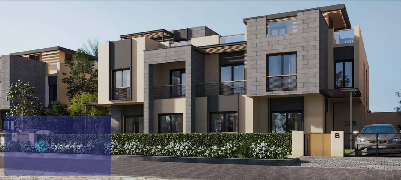 Townhouse Corner for sale in installments over 8 years next to Palm Hills Golf Extension and Gezira Club 7