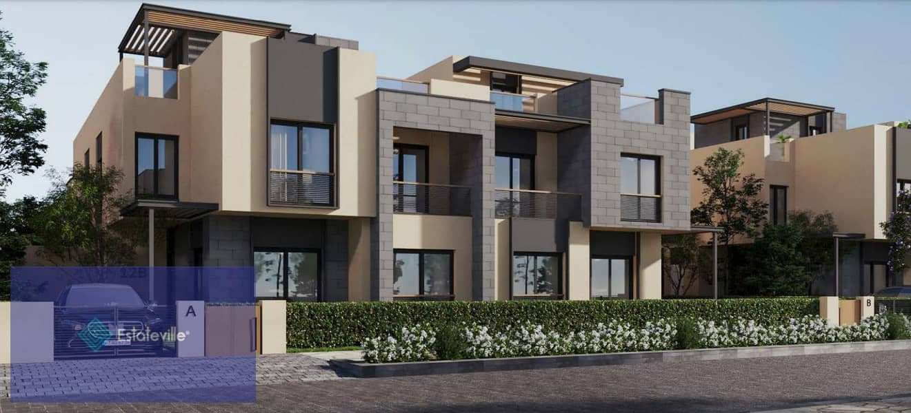 Townhouse Corner for sale in installments over 8 years next to Palm Hills Golf Extension and Gezira Club 9