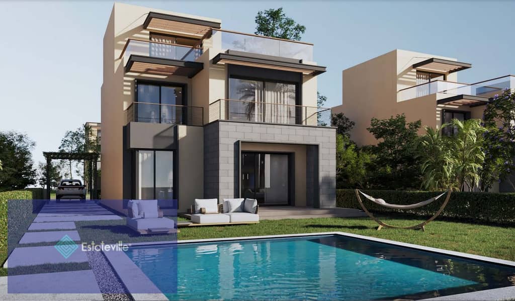 Townhouse Corner for sale in installments over 8 years next to Palm Hills Golf Extension and Gezira Club 12