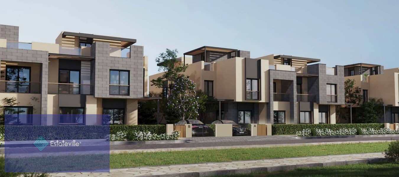 Townhouse Corner for sale in installments over 8 years next to Palm Hills Golf Extension and Gezira Club 15