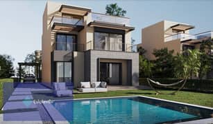 With a 5% down payment, stand alone villa for sale in installments over 8 years next to Palm Hills Golf Extension and Al Jazeera Club 0