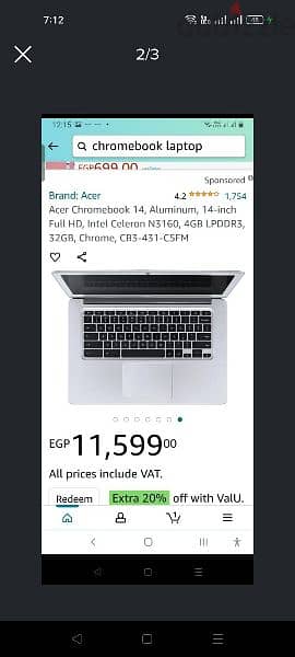 لاب كروم بوك ايسر Acer Chromebook 14 inch CB3 431 3